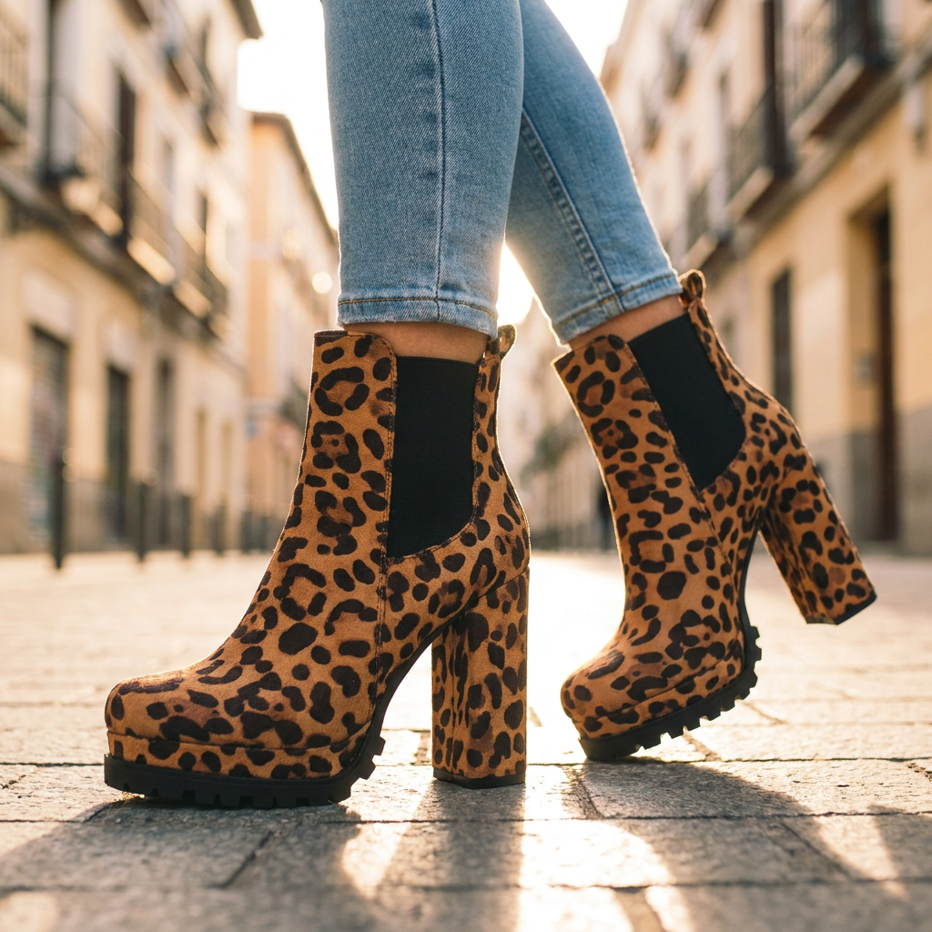 Primrose Women's Block Heel Ankle Boots — Faux Suede-Look, Lug Sole 4