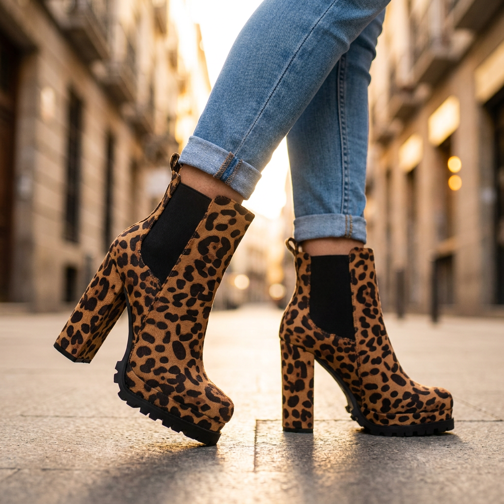 Primrose Women's Block Heel Ankle Boots — Faux Suede-Look, Lug Sole 5
