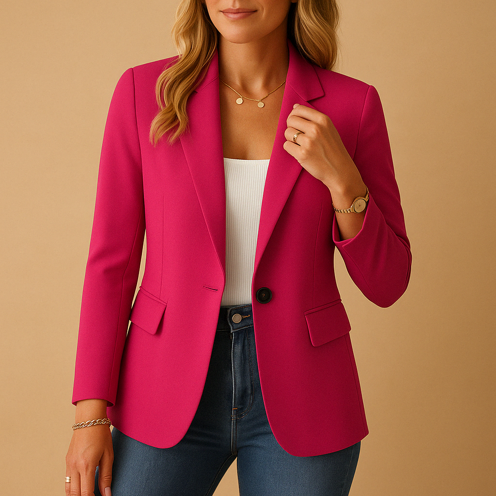 Savile Women's Fitted Single-Button Blazer — Flap Pockets 2