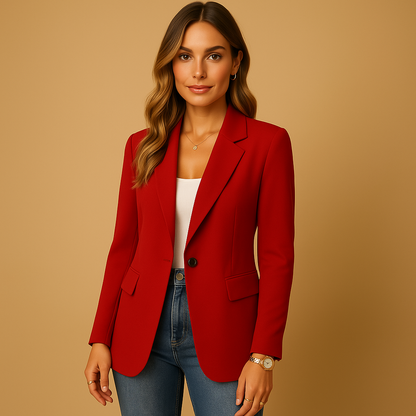 Savile Women's Fitted Single-Button Blazer — Flap Pockets 3