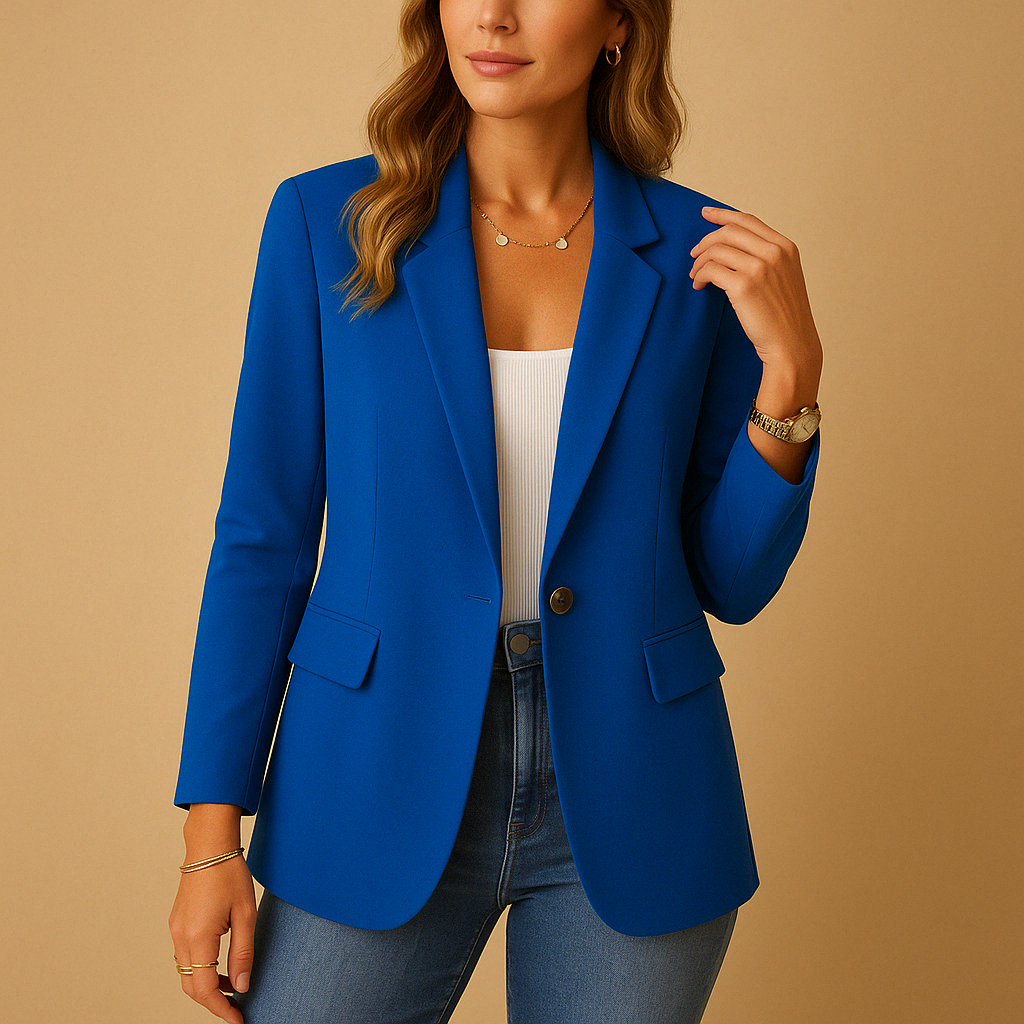Savile Women's Fitted Single-Button Blazer — Flap Pockets 6