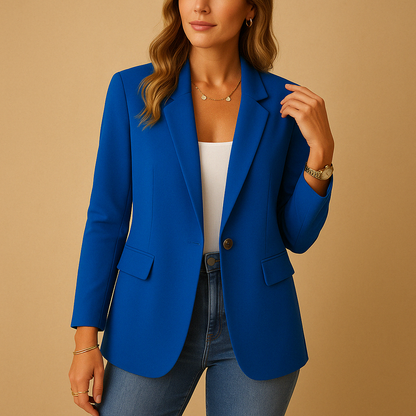 Savile Women's Fitted Single-Button Blazer — Flap Pockets 6