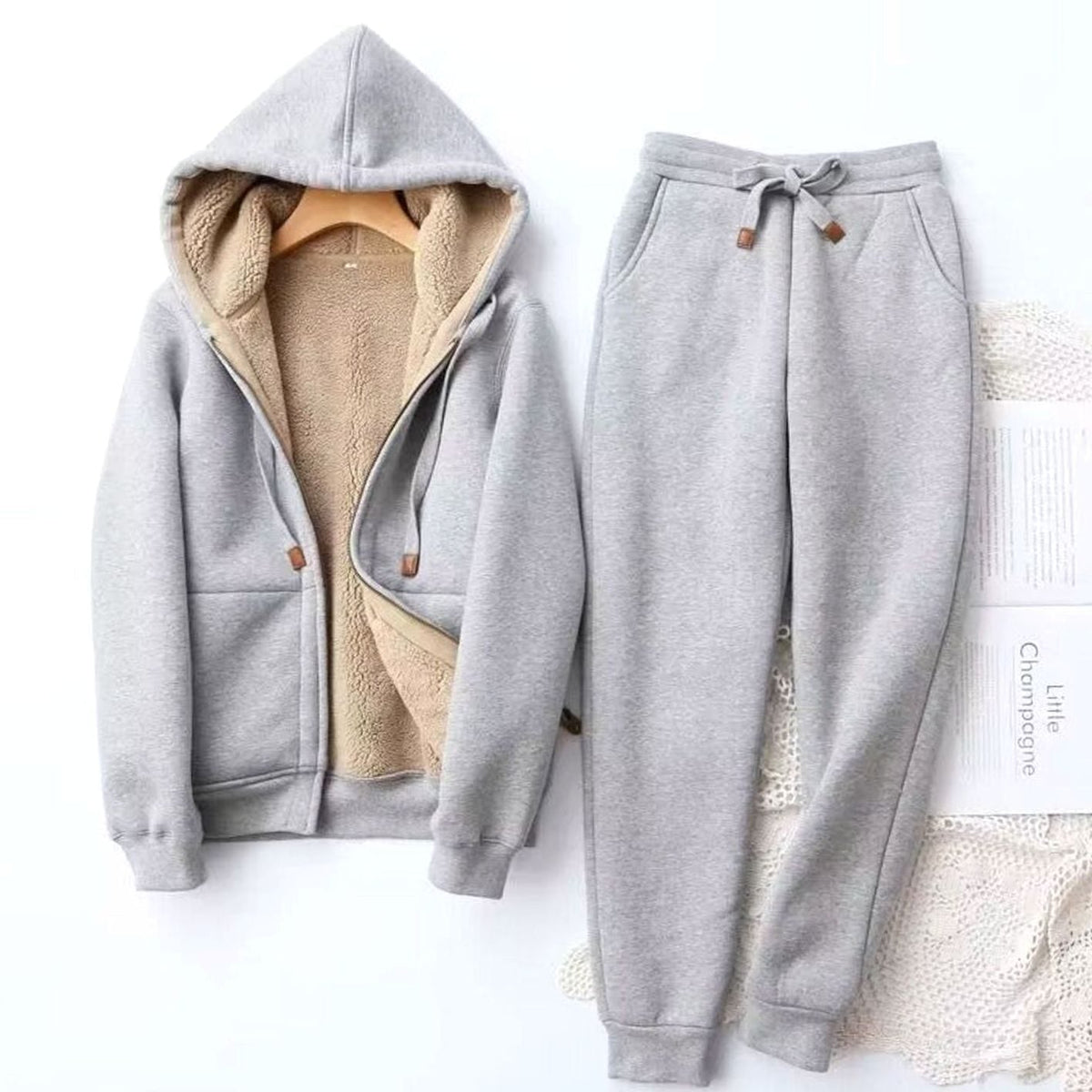 Snug Women's Faux Sherpa Hoodie & Jogger Set — 2-Piece Loungewear 6