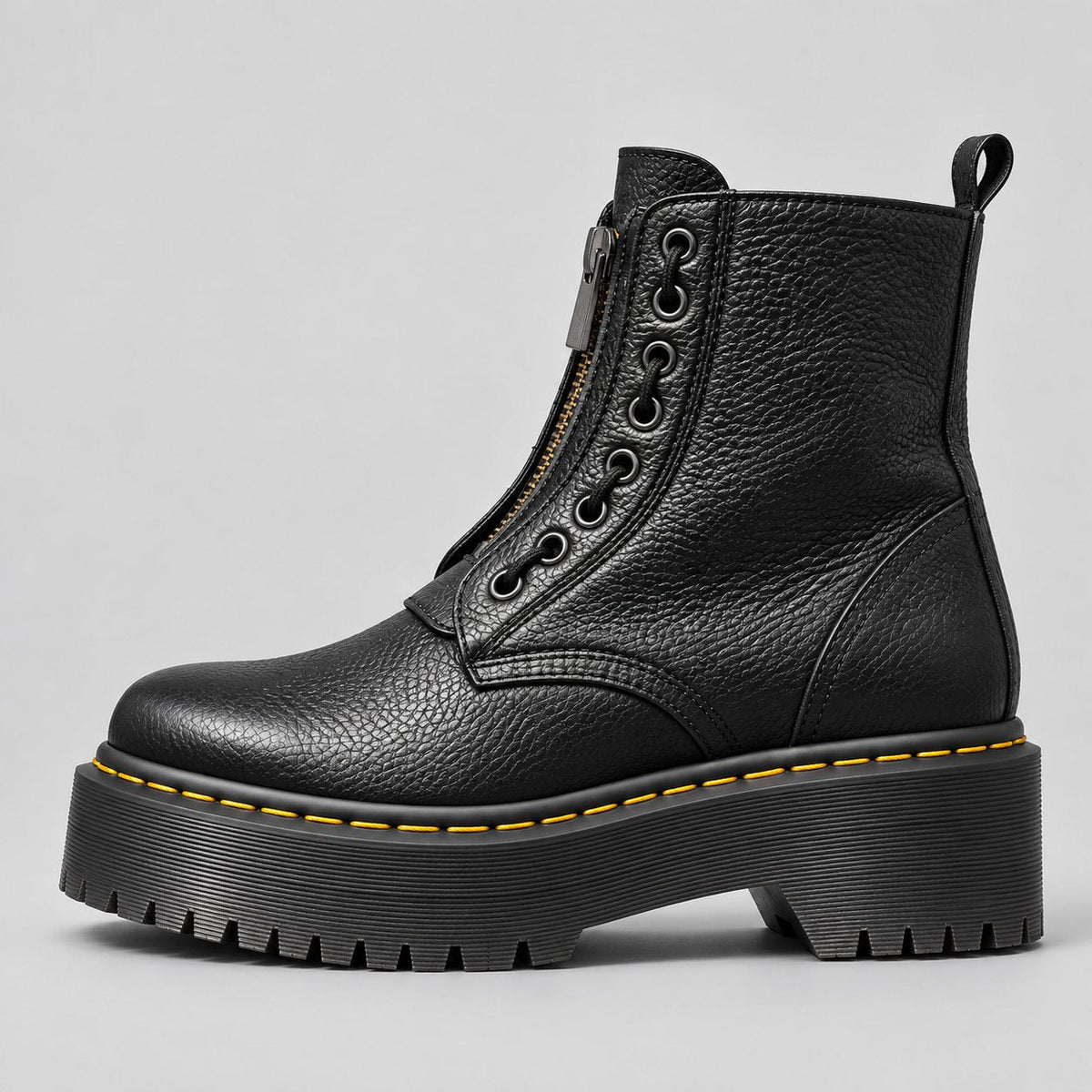 Soho Women's Platform Ankle Boots — Chunky Ridged Sole & Front Zip 4