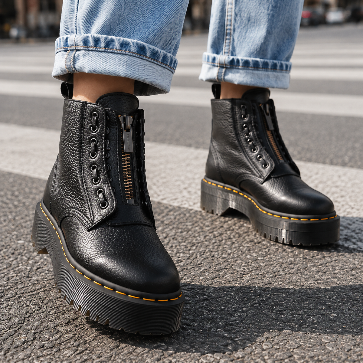 Soho Women's Platform Ankle Boots — Chunky Ridged Sole & Front Zip 1