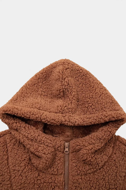 Teddie Women's Hooded Teddy Jacket — Full Zip Fleece Coat 5