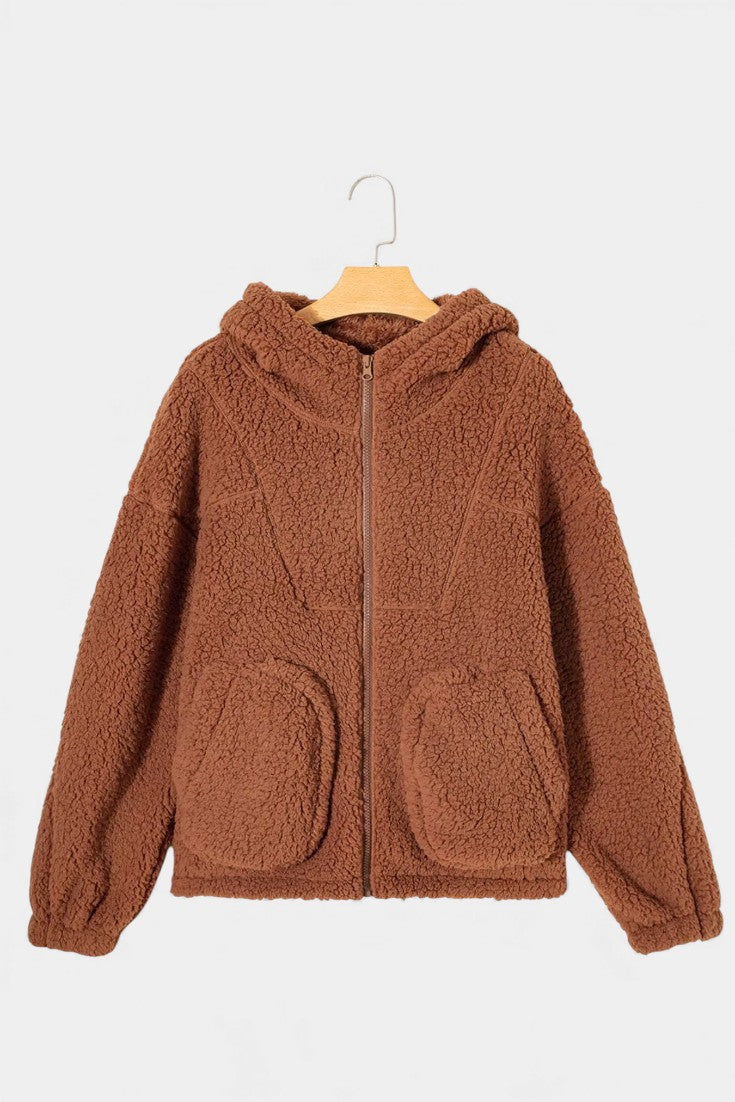 Teddie Women's Hooded Teddy Jacket — Full Zip Fleece Coat 6