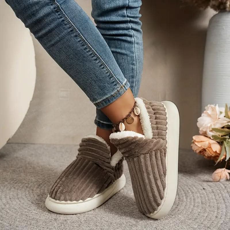 Thermal Corduroy Winter Slippers — Non-Slip Fleece Lined 5