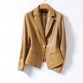 Vera Faux Leather Blazer — Single-Button Notched Lapel 1