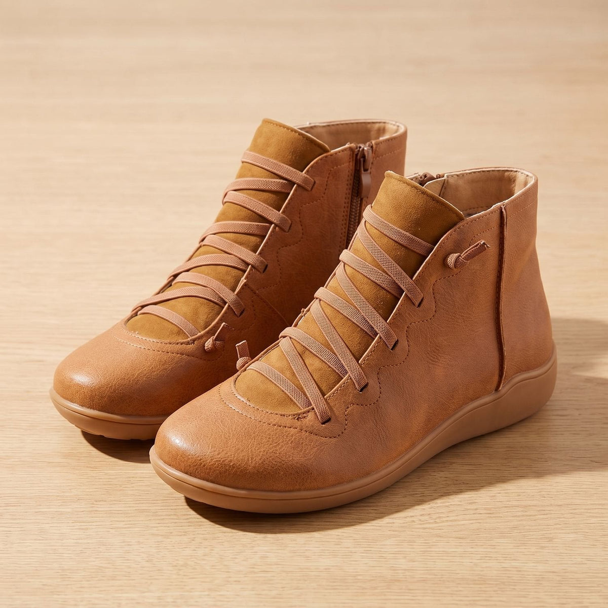 Walker Women's Orthopedic Lace-Up Ankle Boots — Side Zip Comfort 1