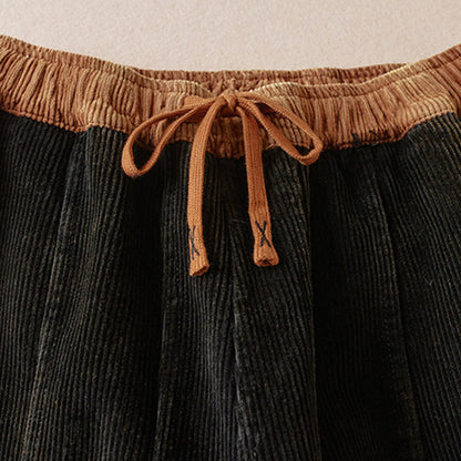 Wharf Women's Corduroy Harem Trousers — Fleece-Lined Drawstring Waist 10