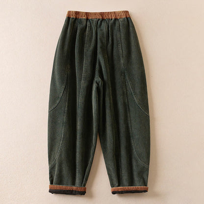 Wharf Women's Corduroy Harem Trousers — Fleece-Lined Drawstring Waist 3