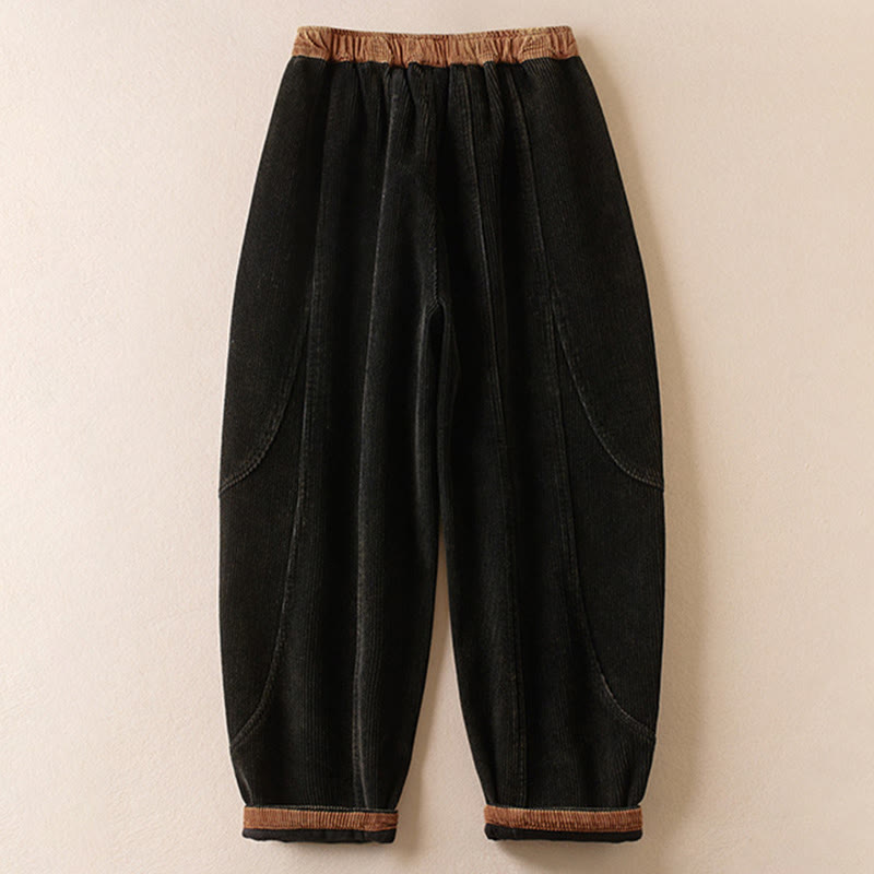 Wharf Women's Corduroy Harem Trousers — Fleece-Lined Drawstring Waist 9