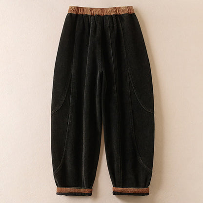 Wharf Women's Corduroy Harem Trousers — Fleece-Lined Drawstring Waist 9