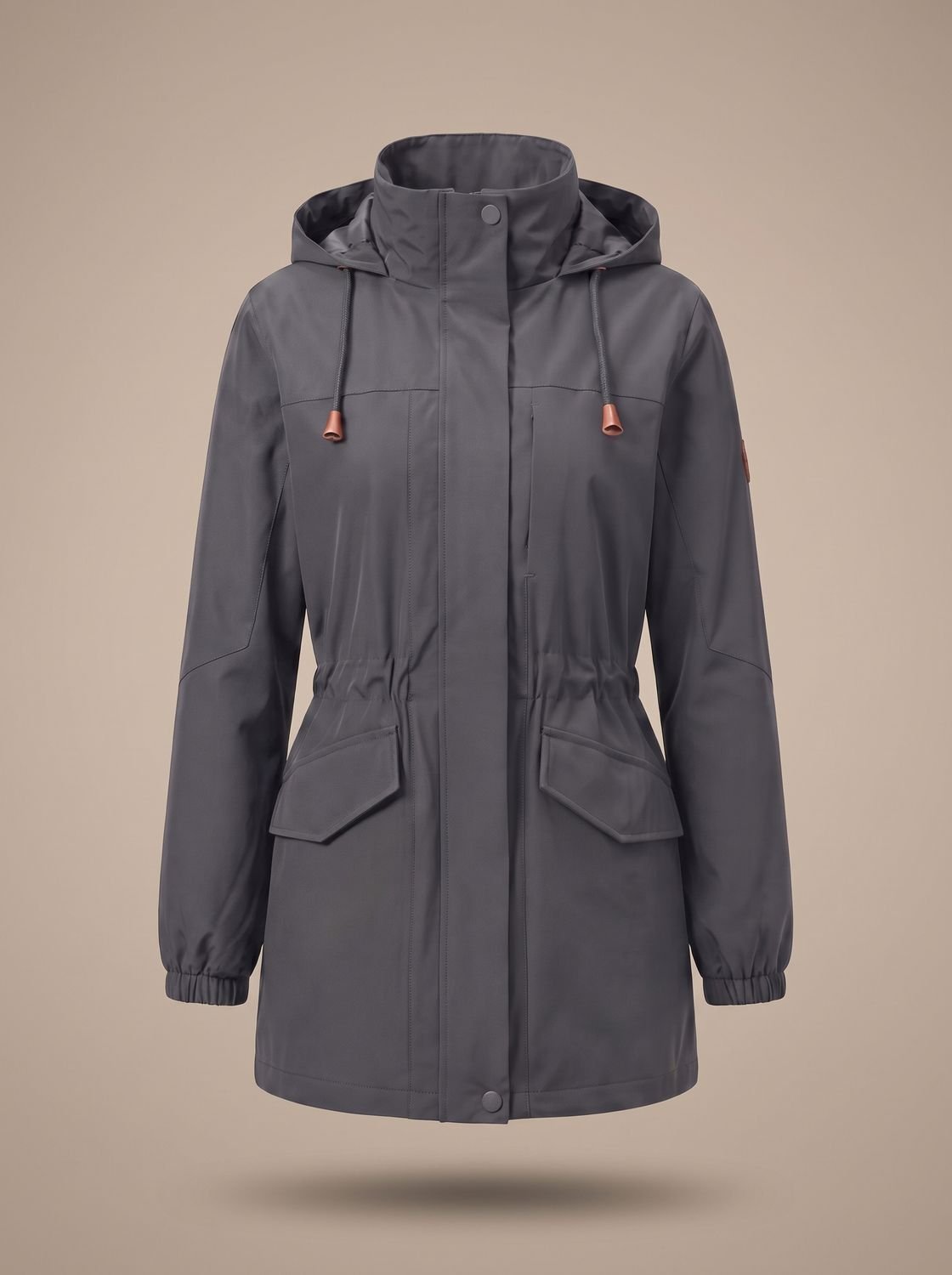 Windermere Women's Hooded Parka — Water-Resistant Drawstring Coat 10