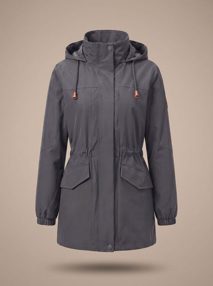 Windermere Women's Hooded Parka — Water-Resistant Drawstring Coat 10