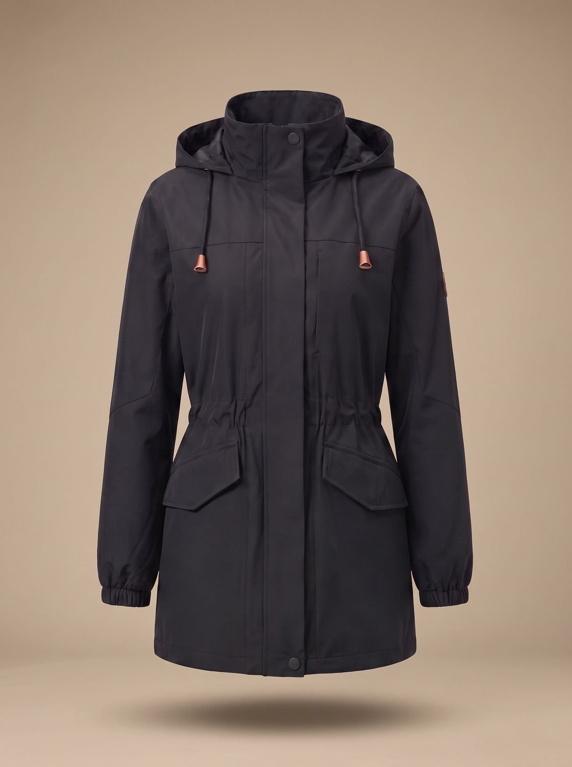 Windermere Women's Hooded Parka — Water-Resistant Drawstring Coat 8