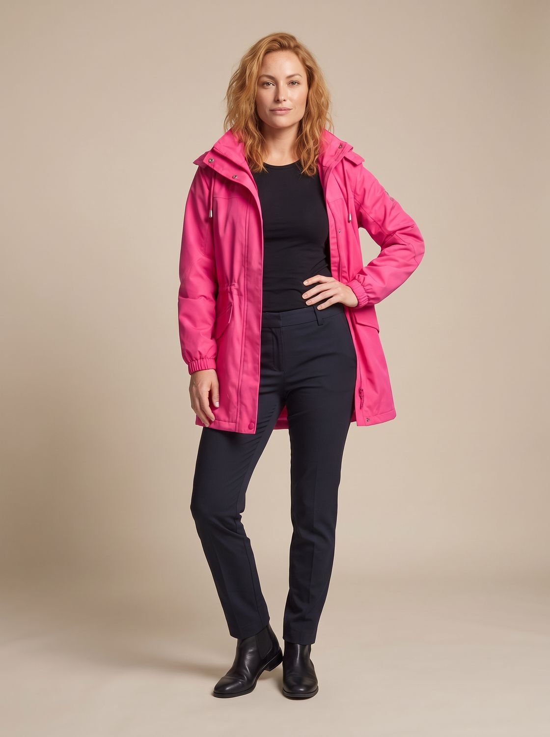 Windermere Women's Hooded Parka — Water-Resistant Drawstring Coat 1