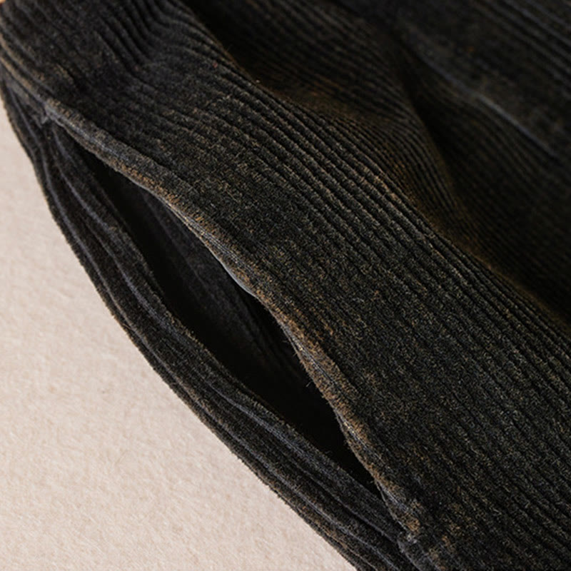 Women's Corduroy Harem Trousers — Fleece-Lined & Pockets 11