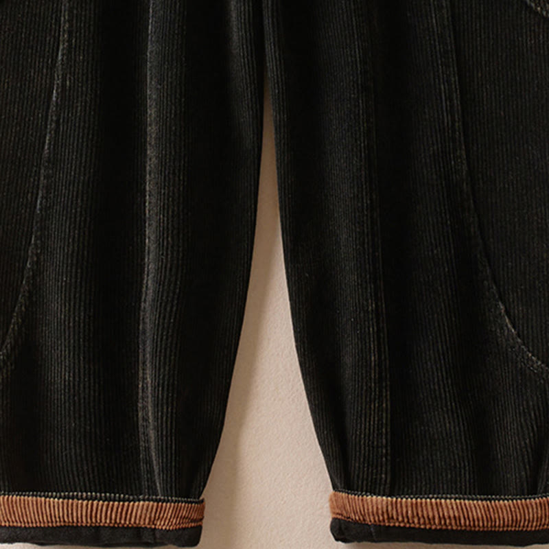 Women's Corduroy Harem Trousers — Fleece-Lined & Pockets 12