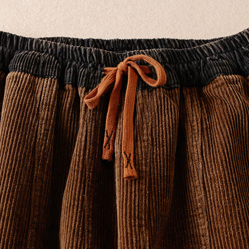 Women's Corduroy Harem Trousers — Fleece-Lined & Pockets 17