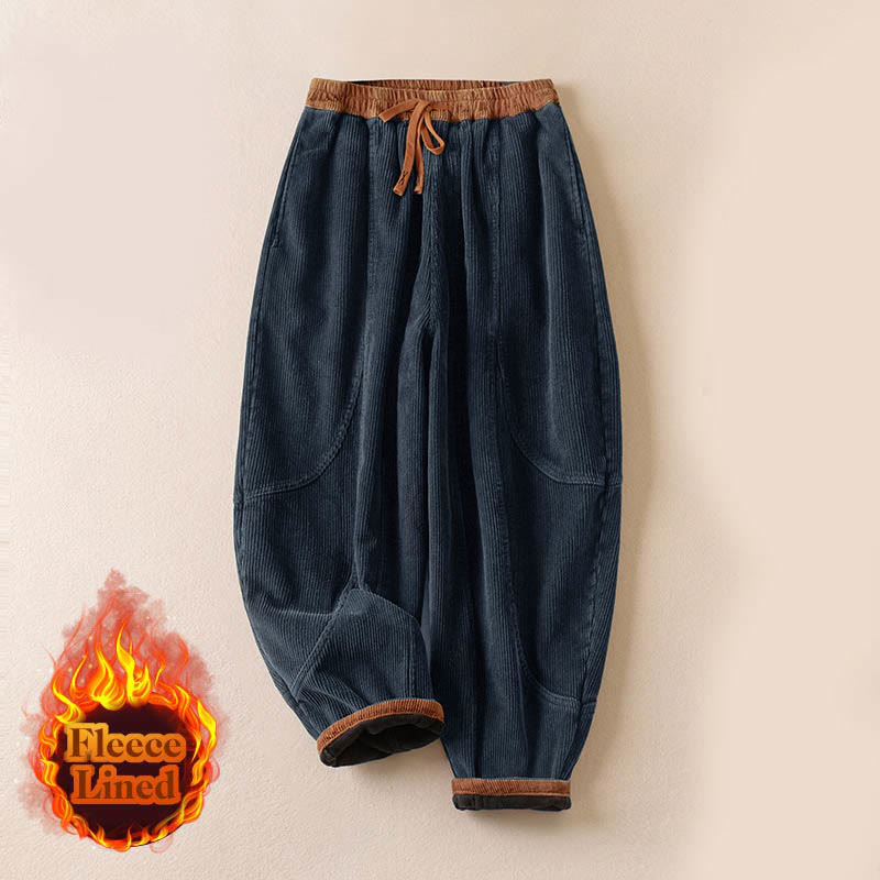 Women's Corduroy Harem Trousers — Fleece-Lined & Pockets 24