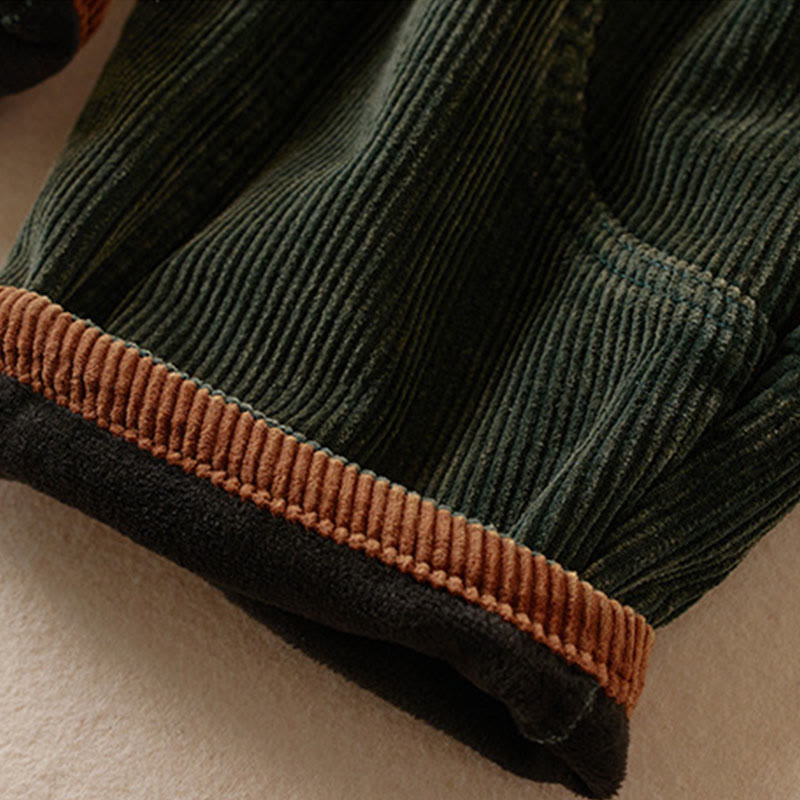 Women's Corduroy Harem Trousers — Fleece-Lined & Pockets 6