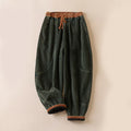 Women's Corduroy Harem Trousers — Fleece-Lined & Pockets 1