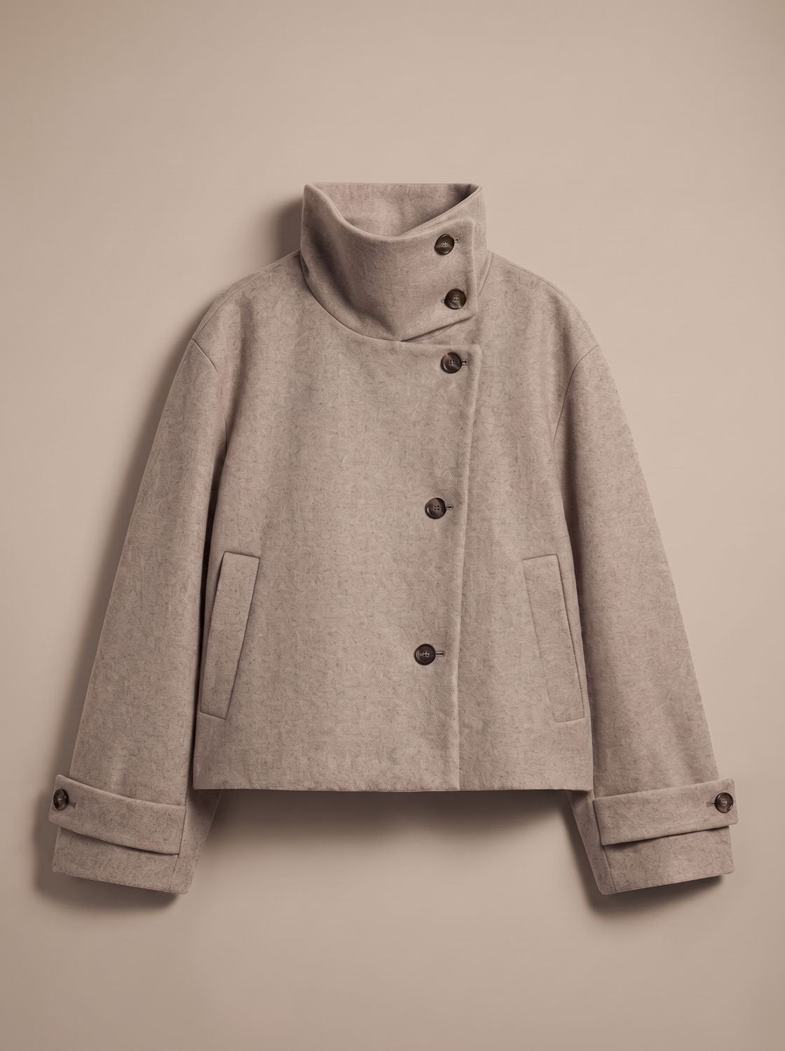 Women's Cropped Stand-Collar Button-Front Coat 2