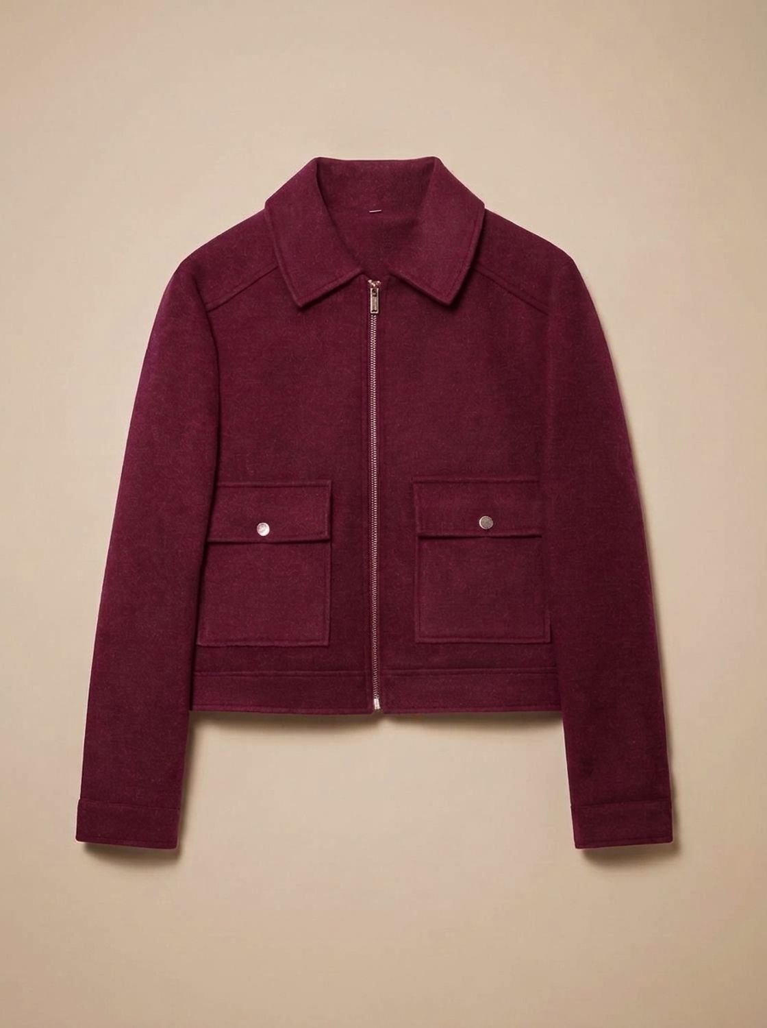 Women's Cropped Stand-Collar Button-Front Coat 9