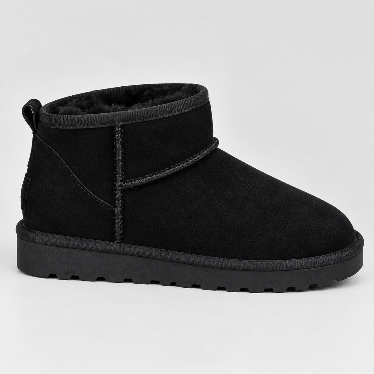 Women's Faux Suede Ankle Boots — Faux Fur Lined Winter Shoes 2