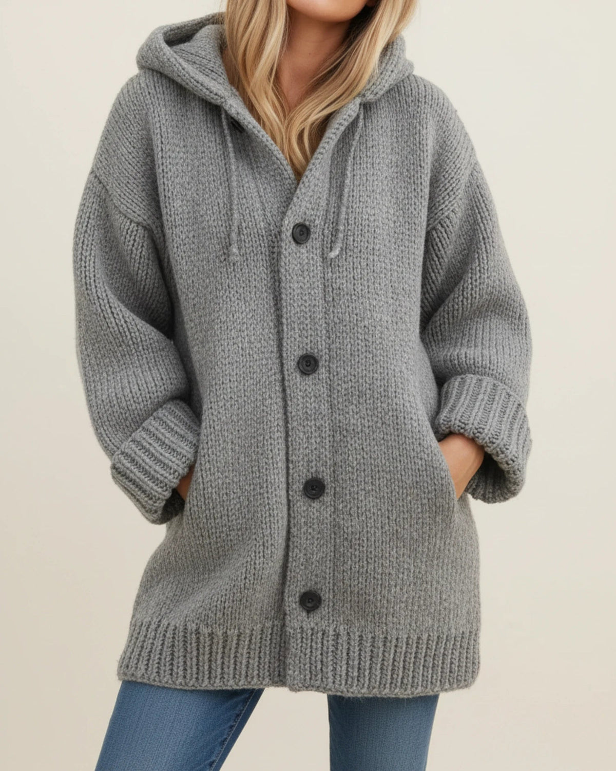 Women's Hooded Cardigan Jacket — Oversized Winter Coat 3