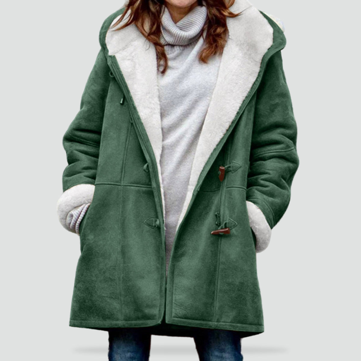 Women's Hooded Duffle Coat — Warm Lined Toggle Jacket 1