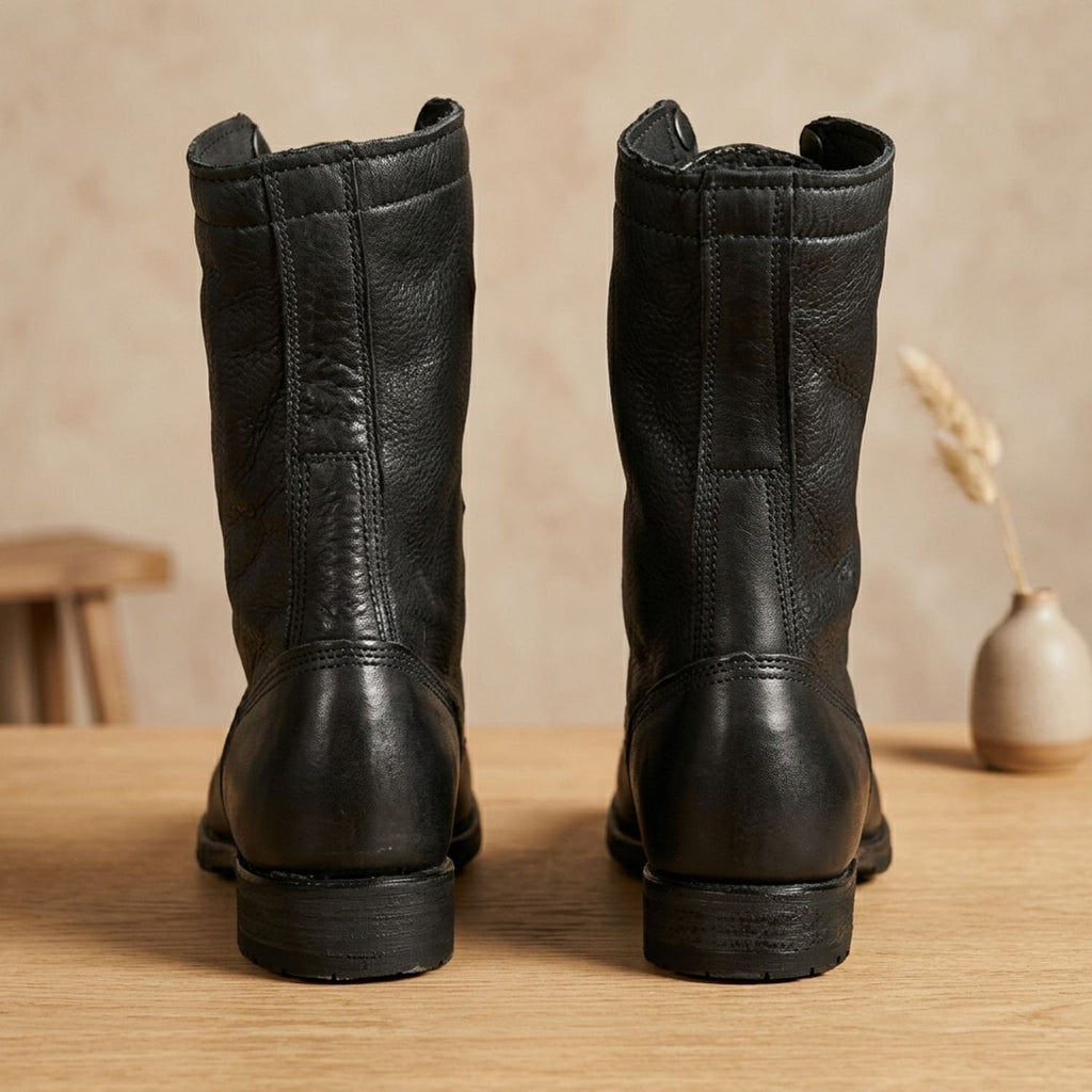 Women's Lace-Up Mid-Calf Combat Boots — Cushioned Sole 5
