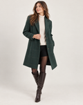 Women's Long Plaid Slim Fit Coat — Button Winter Jacket 2