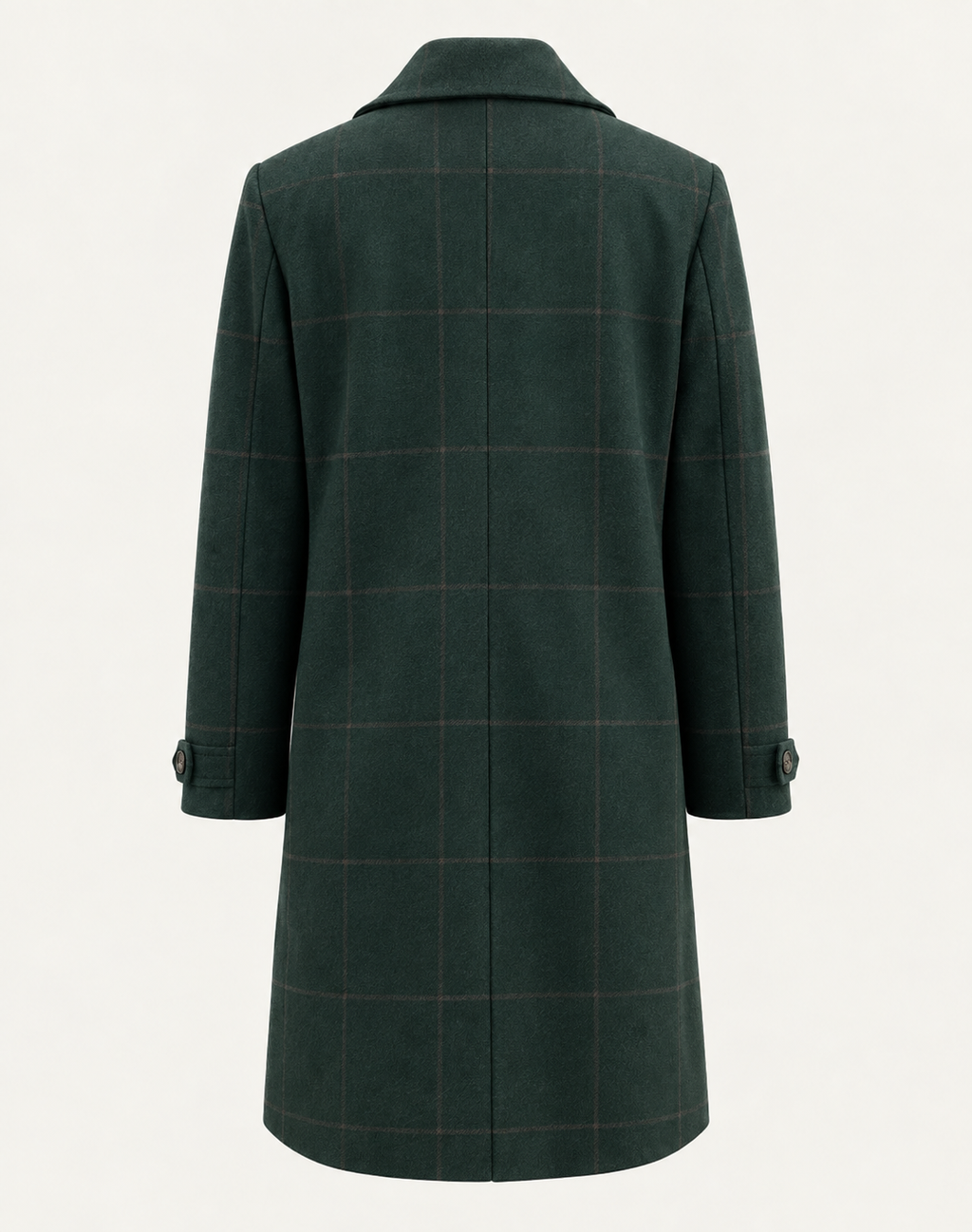 Women's Long Plaid Slim Fit Coat — Button Winter Jacket 7