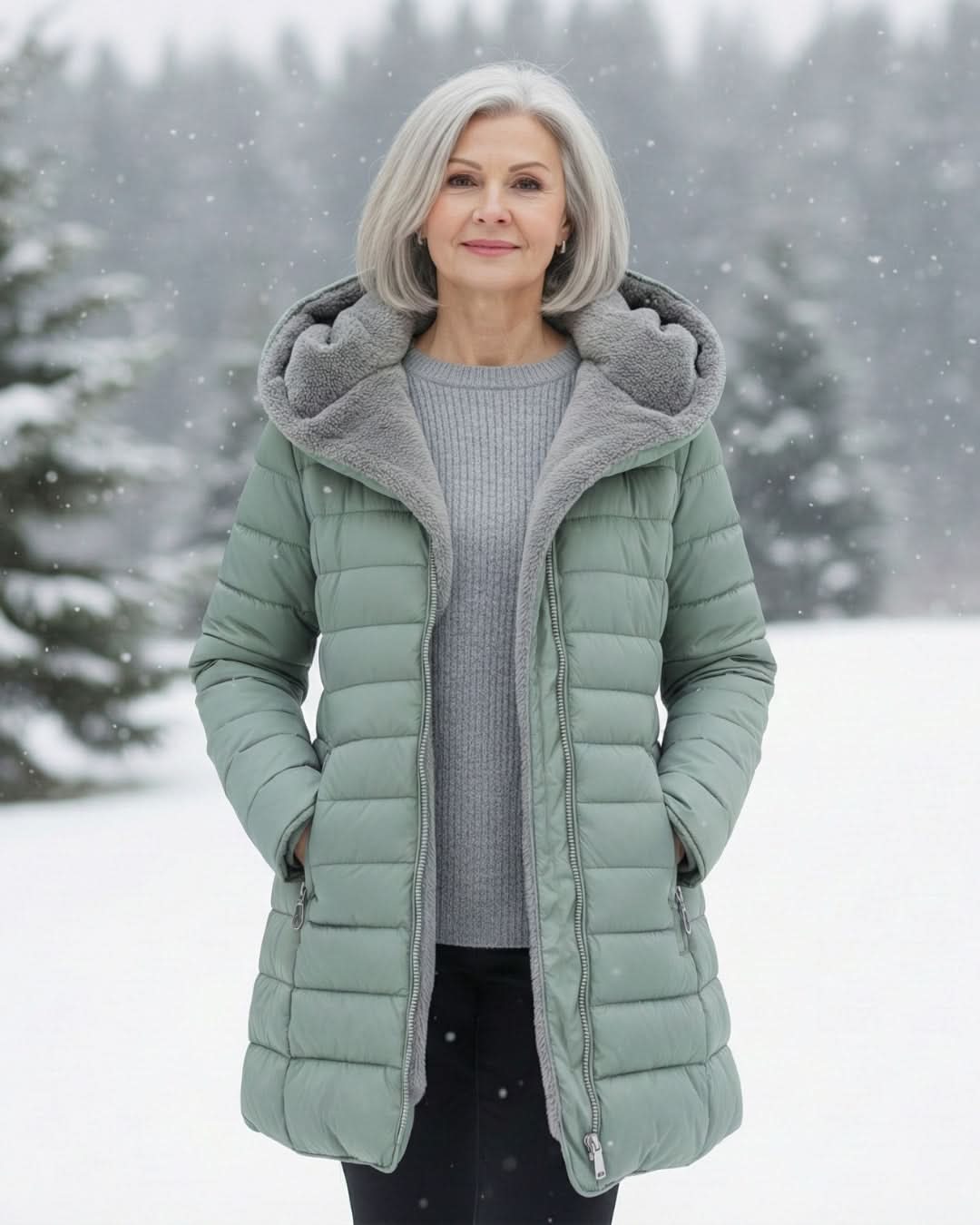 Glencoe Women's Long Quilted Coat — Hooded, Faux Sherpa Lining 11