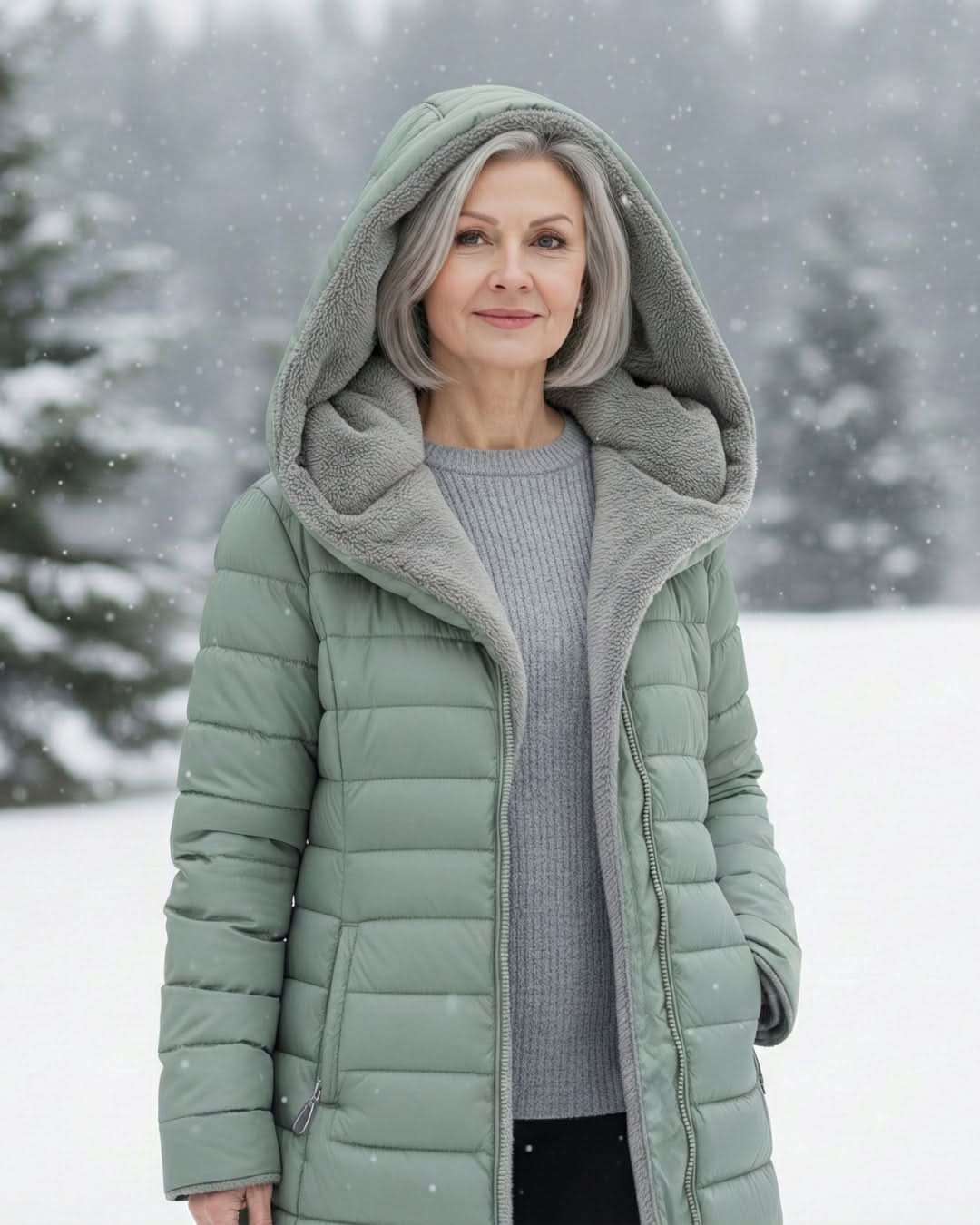 Glencoe Women's Long Quilted Coat — Hooded, Faux Sherpa Lining 14