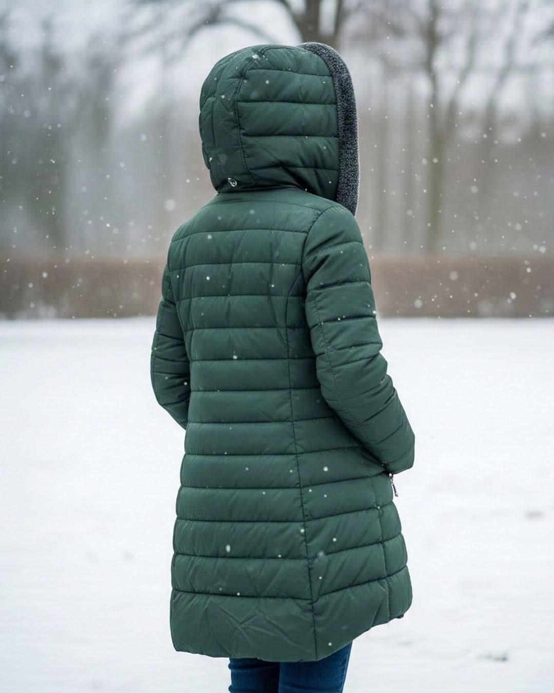Glencoe Women's Long Quilted Coat — Hooded, Faux Sherpa Lining 4