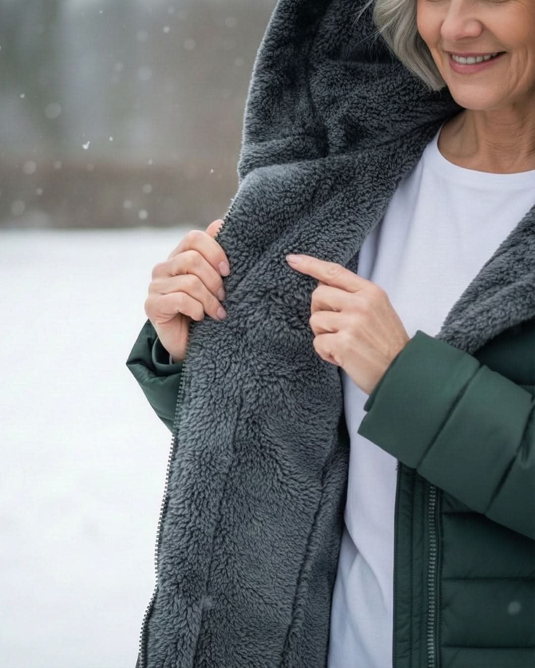 Glencoe Women's Long Quilted Coat — Hooded, Faux Sherpa Lining 5