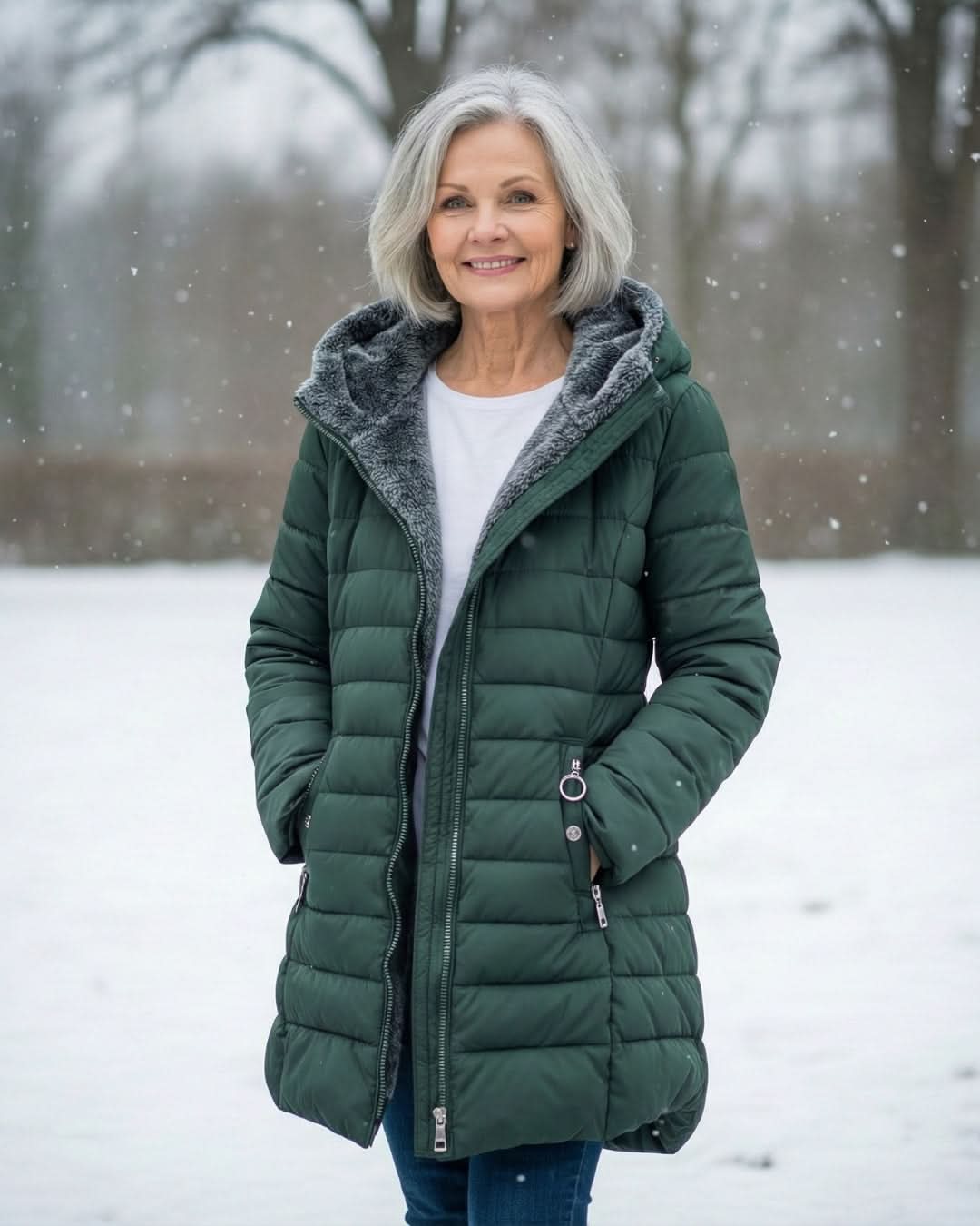 Glencoe Women's Long Quilted Coat — Hooded, Faux Sherpa Lining 1