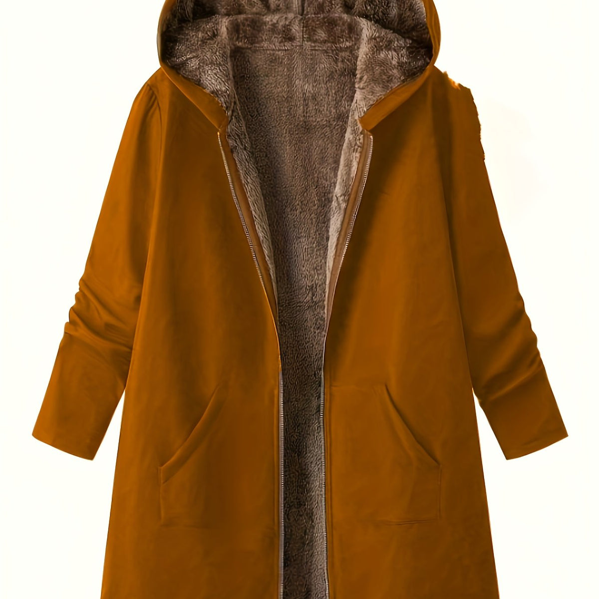 Rydal Women's Longline Hooded Coat — Lined Zip-Up Winter Coat 11