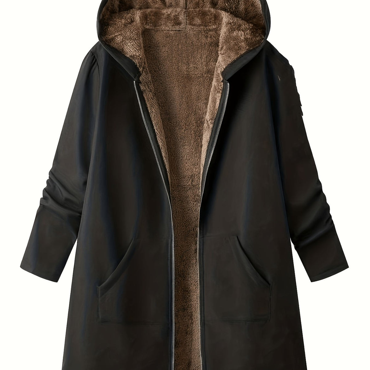 Rydal Women's Longline Hooded Coat — Lined Zip-Up Winter Coat 12