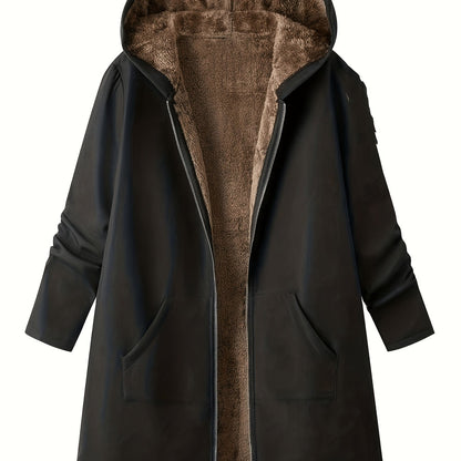 Rydal Women's Longline Hooded Coat — Lined Zip-Up Winter Coat 12