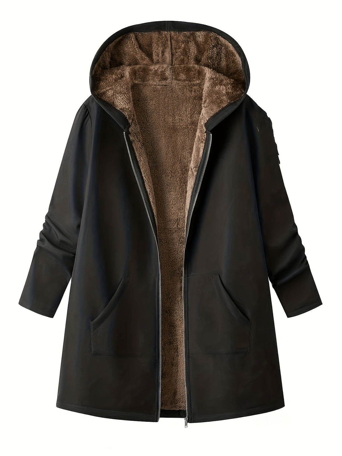 Rydal Women's Longline Hooded Coat — Lined Zip-Up Winter Coat 14