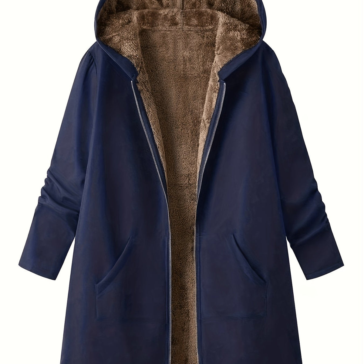 Rydal Women's Longline Hooded Coat — Lined Zip-Up Winter Coat 15