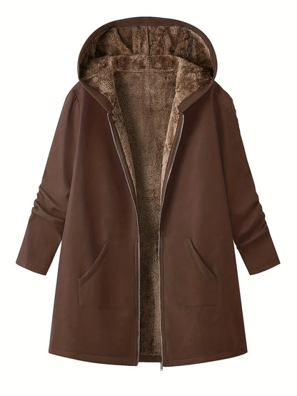 Rydal Women's Longline Hooded Coat — Lined Zip-Up Winter Coat 8