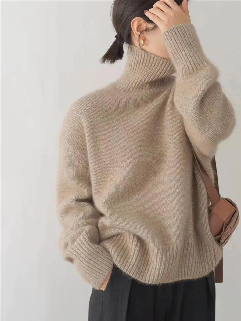 Women's Turtleneck Sweater — High Collar Soft Knit 6
