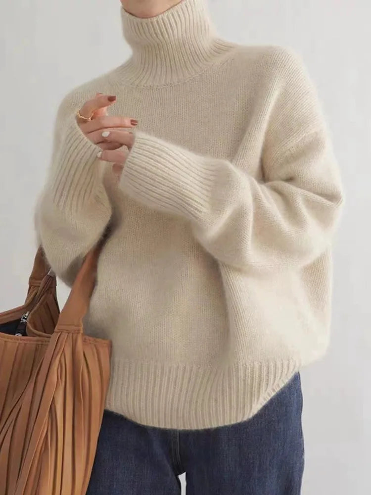 Women's Turtleneck Sweater — High Collar Soft Knit 1