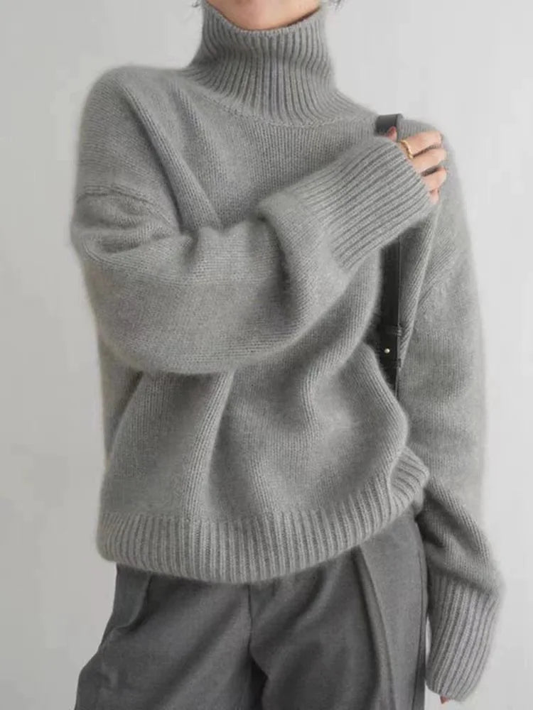 Ashdown Women's Wool-Look Roll Neck Jumper — Soft Elegant Knit 3